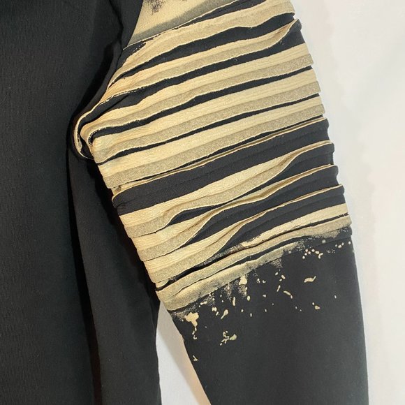 Tailored Recreation Premium Black w/ Gray Paint Hoodie Sweatshirt Men's Size - Picture 10 of 12